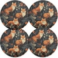 thumbnail image 1 of Round Braided Placemats Set of 4,Cute Fox Washable Dining Table Durable PVC 15 Inch Non-Slip Heat Resistant Place Mats for Table Decor Home Decor, 1 of 7