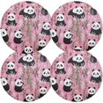 thumbnail image 1 of Round Braided Placemats Set of 4,Cute Panda Washable Dining Table Durable PVC 15 Inch Non-Slip Heat Resistant Place Mats for Table Decor Home Decor, 1 of 7