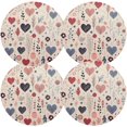 thumbnail image 1 of Round Braided Placemats Set of 4,Heart Tree Washable Dining Table Durable PVC 15 Inch Non-Slip Heat Resistant Place Mats for Table Decor Home Decor, 1 of 7