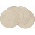 thumbnail image 1 of Round Braided Placemats Set of 4 Place mats for Dining Tables Woven Heat Resistant Table Mats 15 inch (Beige,4pcs), 1 of 8
