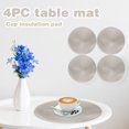 thumbnail image 1 of Round Braided Placemats Set of 4, Washable Heat Resistant Cotton Polyester Circle Place Mats for Kitchen Dining Table(15Inch,Silver), 1 of 4