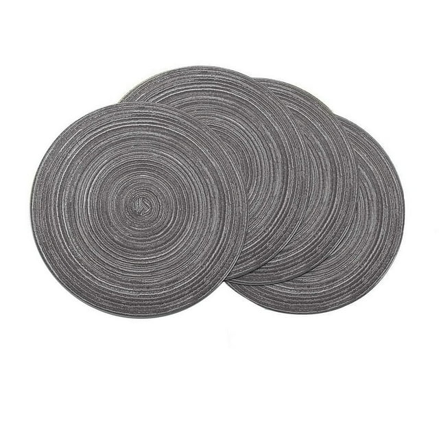 Round Braided Placemats Set of 4, Washable Round Placemats for Kitchen