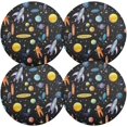 thumbnail image 1 of Round Braided Placemats Set of 6,Planet Flyer Washable Dining Table Durable PVC 15 Inch Non-Slip Heat Resistant Place Mats for Table Decor Home Decor, 1 of 7