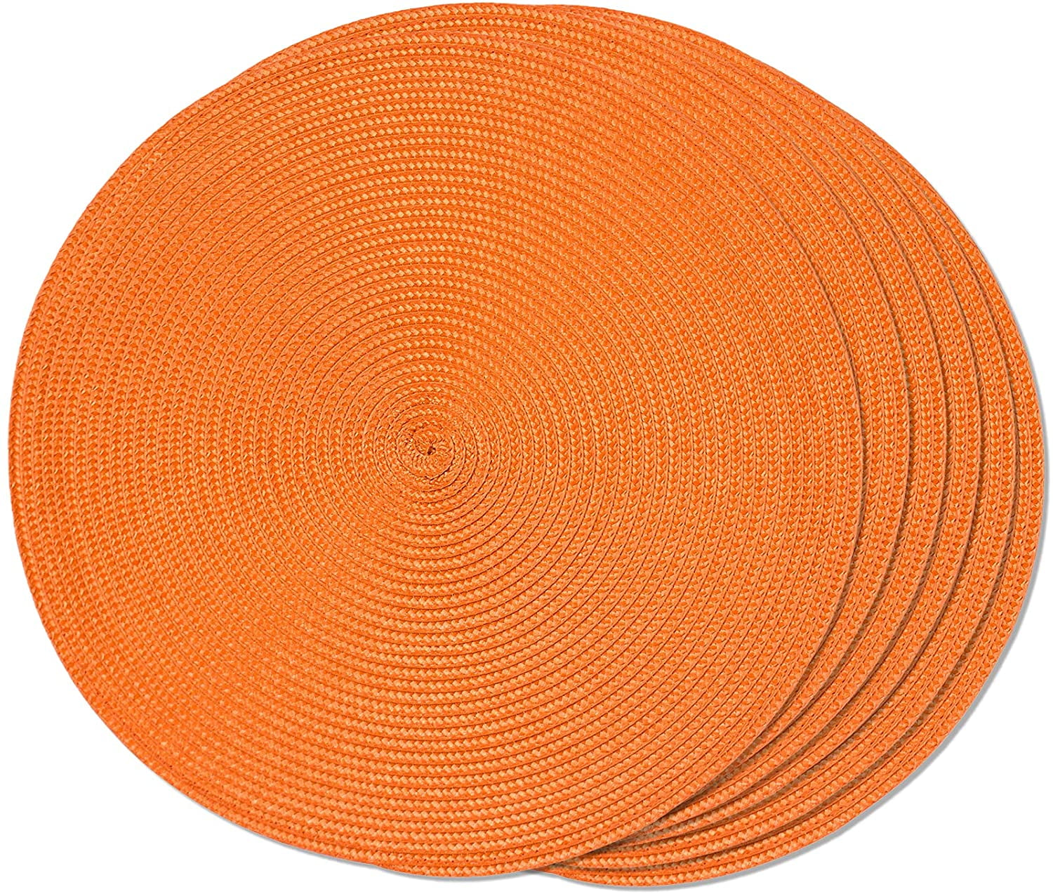 Round Braided Placemats Set of 6 Table Mats for Dining Tables Woven