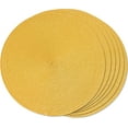 thumbnail image 1 of Round Braided Placemats Set of 6 Table Mats for Dining Tables Woven Washable Non-Slip Place mats 15 Inch, Yellow, 1 of 8