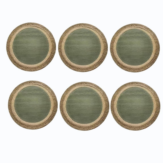 Round Braided Placemats Set of 6 Washable Kitchen Table Place Mats Table Mats for Home Wedding Party