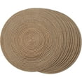 thumbnail image 1 of Round Braided Placemats Set of 8 Place mats for Dining Tables Woven Heat Resistant Table Mats 15 inch for Fall (E Brown, 8pcs), 1 of 6