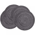 thumbnail image 1 of Round Braided Placemats Set of Round Table Mat for Dining Tables 15 inch, 1 of 6