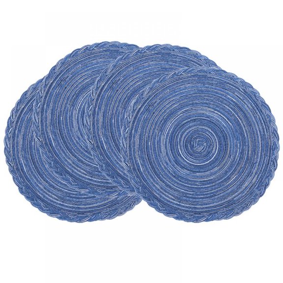 Round Braided Placemats Set of Round Table Mat for Dining Tables 15 inch