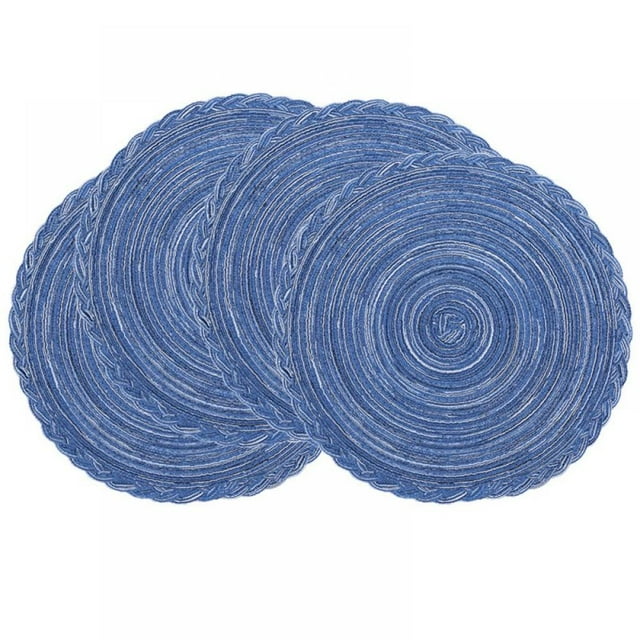 Round Braided Placemats Set of Round Table Mat for Dining Tables 15