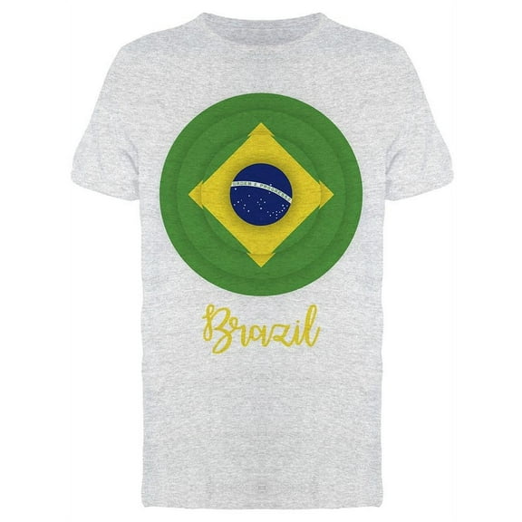 Round Brazil Flag T-Shirt Men -Image by Shutterstock, Male Medium