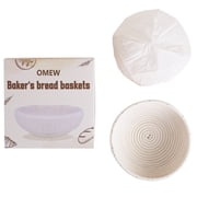 Round Bread Banneton Basket with Liner - Perfect Brotform Proofing Basket for Making Beautiful Bread 8 inch