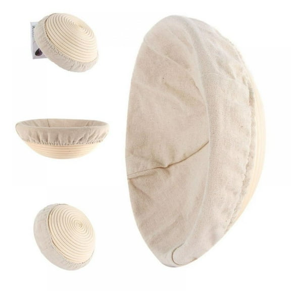 Round Bread Fermentation Rattan Basket, Rattan Fermentation Wicker Basket, Country Baguette Bread Proof Tasting Baskets, Dough Banneton Baskets for Sourdough Bread Baking Supplies