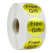 Round Bright Gold Free Gift Sticker Roll Thanks Stickers for Shopping Purchase