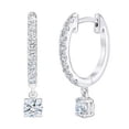thumbnail image 1 of Round Brilliant 1.00 ctw VS2 Clarity G Color Diamond 14kt White Gold Hoop Dangle, 1 of 2