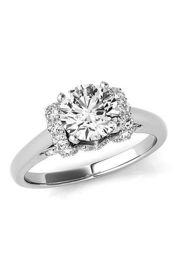 Round Brilliant 1.20 ctw Women's Diamond Engagement Ring 14k Gold - 4