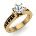 thumbnail image 1 of Round Brilliant Black Diamond Rings Gift Ring Box Authenticity Cards 3/4 CT TW 14K Gold ( I, I1), 1 of 5