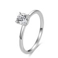 thumbnail image 1 of Round Brilliant Cubic Zirconia Engagement Ring, Titanium CZ Wedding Band, Eternity Rings for Women, 1 of 6