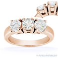 thumbnail image 1 of Round Brilliant Cut Charles & Colvard Moissanite 3-Stone Engagement Ring in 14k Rose Gold, 1 of 5