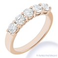 thumbnail image 1 of Round Brilliant Cut Charles & Colvard Moissanite 5-Stone Wedding Ring in 14k Rose Gold, 1 of 3