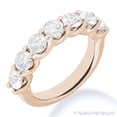 thumbnail image 1 of Round Brilliant Cut Charles & Colvard Moissanite 7-Stone Wedding Ring in 14k Rose Gold, 1 of 3
