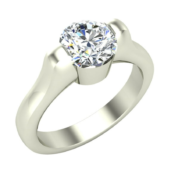 Round Brilliant Cut Solitaire Diamond Engagement Ring 1.00 carat total weight 14K White Gold (G,I1)