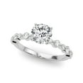 thumbnail image 1 of Round Brilliant Cut Solitaire With Accents Engagement Ring 14K White Gold, 1 of 3