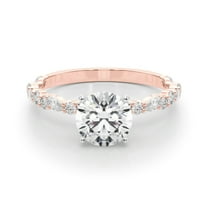 Round Brilliant Cut Solitaire With Accents Engagement Ring 925 Silver