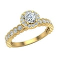 thumbnail image 1 of Round Brilliant Halo Diamond Engagement Ring for Women Stackable Luscious Milgrain Design 14K Gold 0.85 carat, 1 of 5
