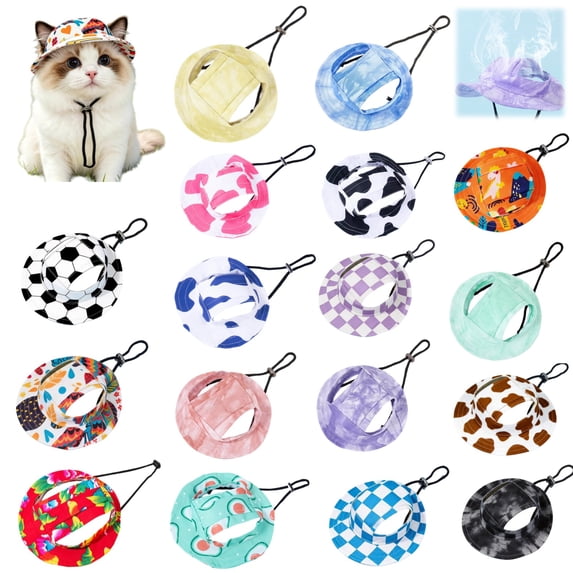 Round Brim Princess Hat Visor Hat Pet Dog Sun Hat with Ear Holes for Dog and Cat, Cute Pet Hat Trucker Hat with Ear Holes, Sun-Safe & Comfortable Pet Headwear for Pets M