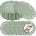 thumbnail image 1 of Round Brown Kraft Paper Doilies 13.5 Inches Lace Paper Place Mats Rustic Scallop Doily Disposable Table Pads for Food Cakes Crafts Party Weddings Tableware Decor, 1 of 7