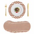 Round Brown Stripes Placemats Set of 6, 13 Inch PP Woven Place Mats ...