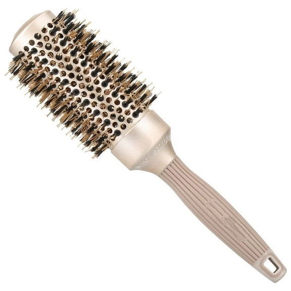Round Brush Blow Out with Boar Bristles,Nano Thermal Ceramic Ionic Round Hair Brush for Women Blow Drying,Enhance Texture for Styling (1.75 Inch Barrel,2.9 Inch with Bristle)