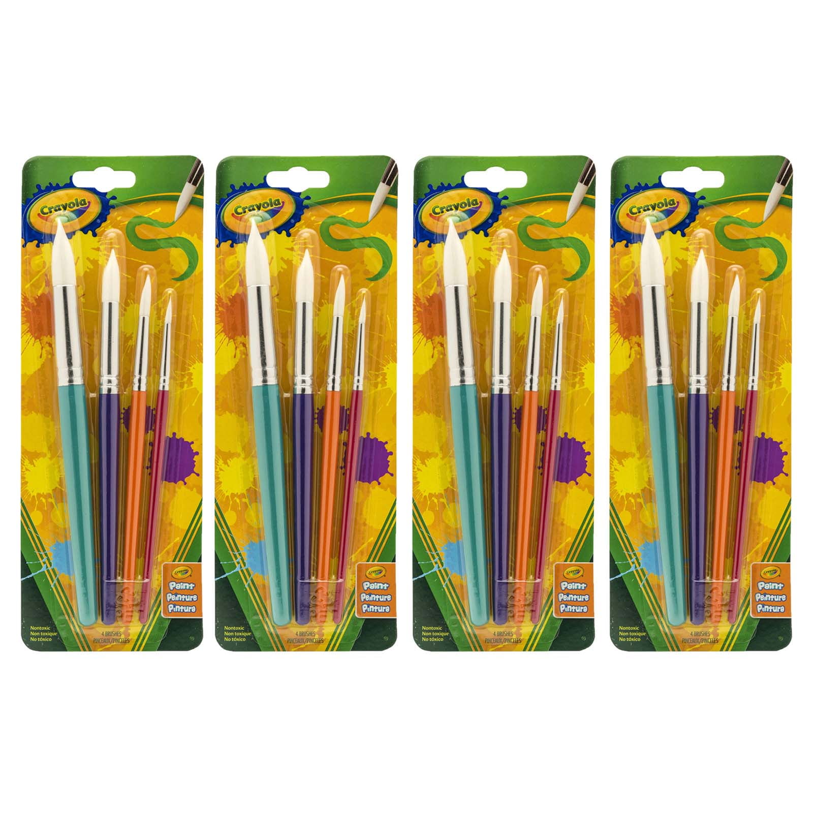Crayola Round Brush Set, 4 Per Pack, 4 Packs