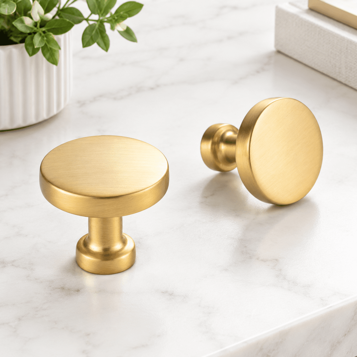 Round Brushed Cabinet Knobs 1-1/4 Inch 10 Pack K2302 - Walmart.com