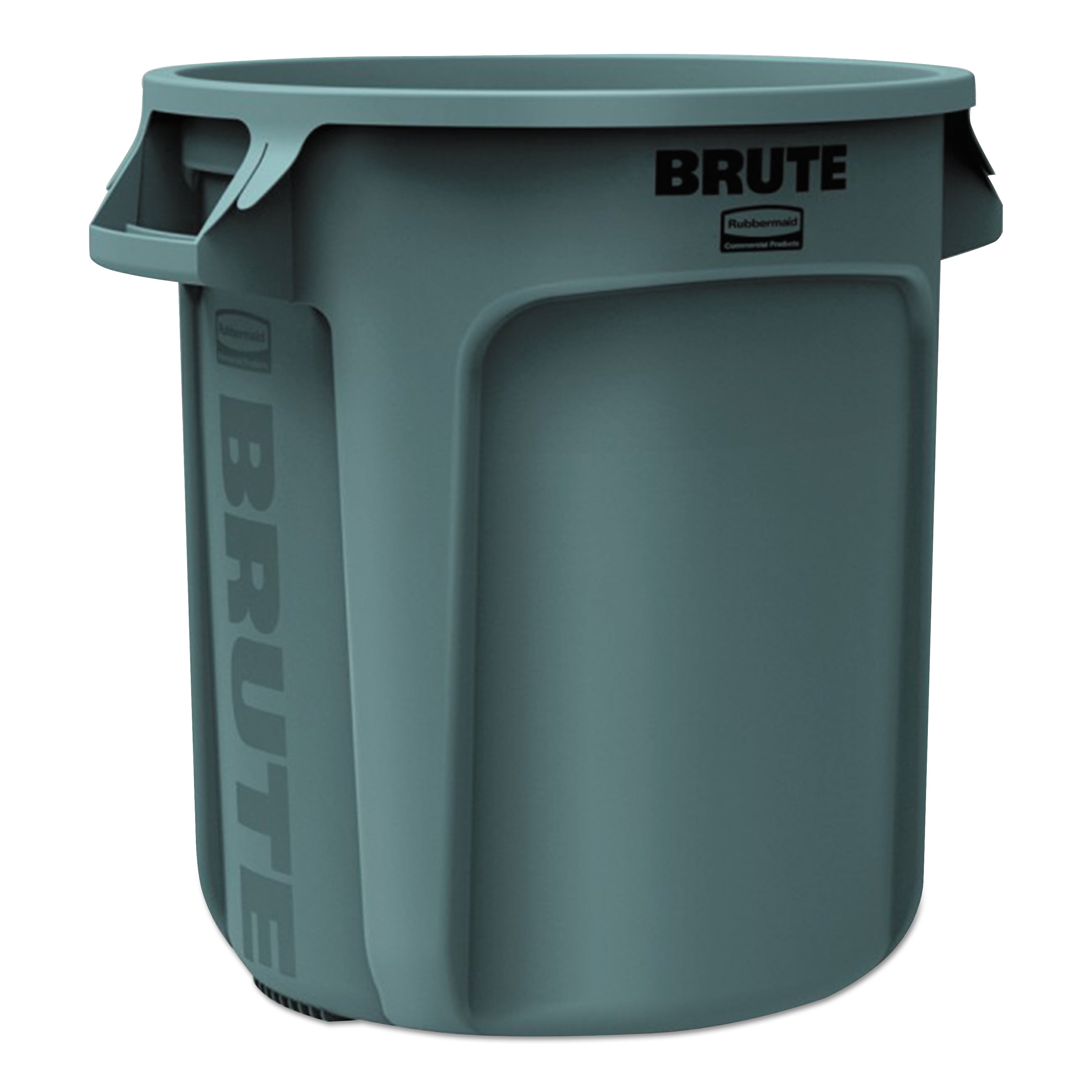 Gray 10-Gallon Round Plastic Commercial Garbage Receptacle