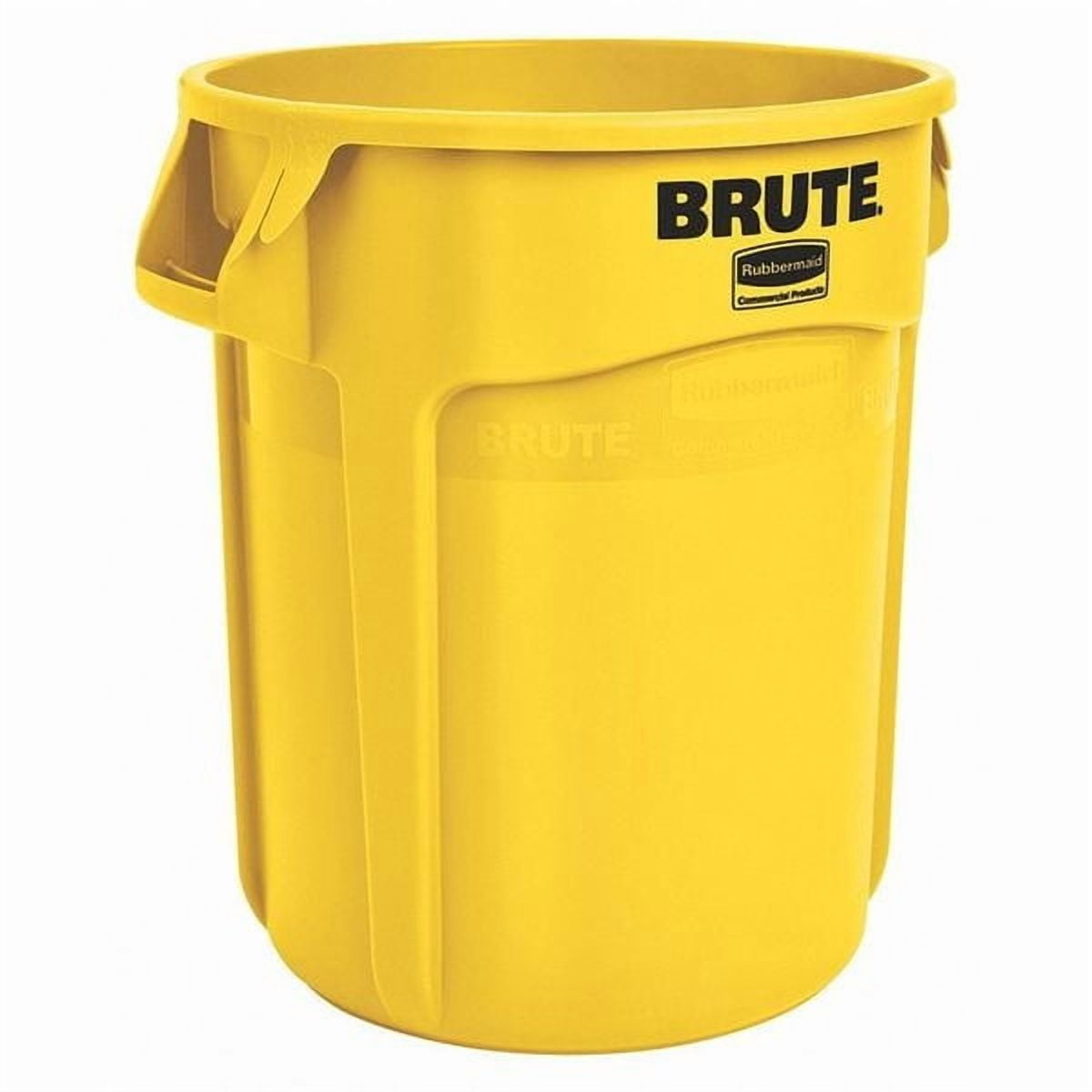 Rubbermaid Commercial 10 Gallon Yellow Plastic Round Brute Containers, 6 count