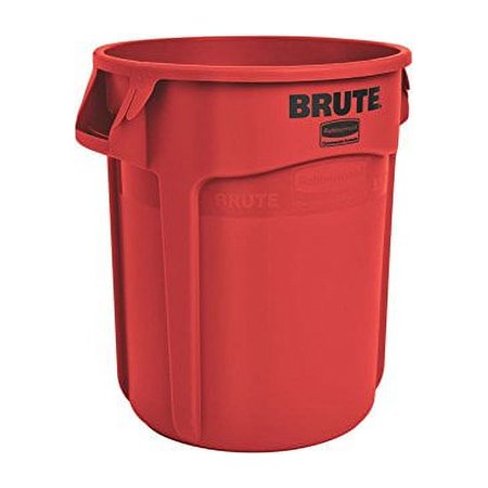 Round Brute Container, Plastic, 20 Gal, Red, 6/carton