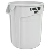 Round Brute Container, Plastic, 20 Gal, White | Bundle of 5