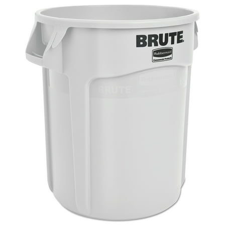 Round Brute Container, Plastic, 20 Gal, White | Bundle of 5