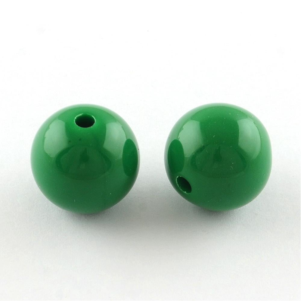 Round Bubblegum Chunky Acrylic Beads Opaque Beads Sea Green 20mm Hole: 2.5mm about 105pcs/500g