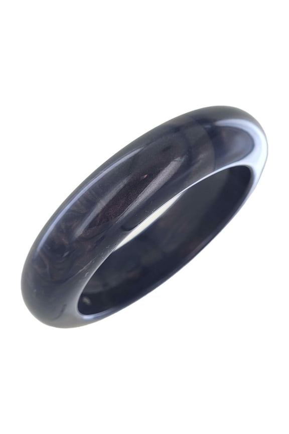 Round Bulky Chunky Lucite Slate Gray Bangle Bracelet Womens Standard Size