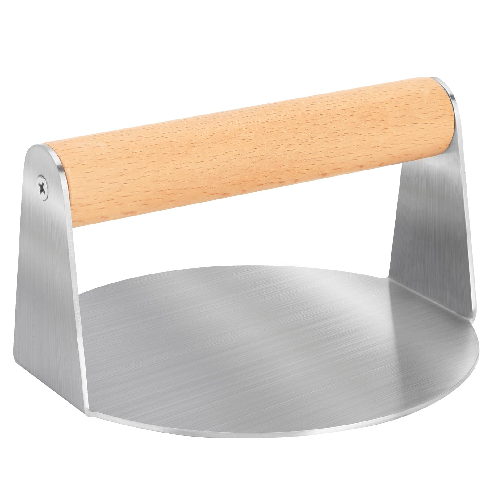  RUSFOL Large Stainless Steel Grill Smasher with a Stainless  Steel Griddle Spatula, Heavy Duty Bacon Press,Wooden Handle Burger Smasher,  No Rust,Easy to Maintain&Use, Good for Indoor&Outdoor use : Patio, Lawn 
