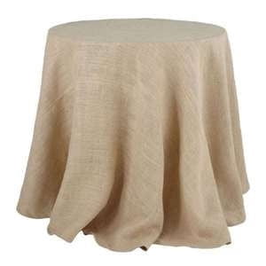 Burlap Fabrics Round Burlap Tablecloth - 80 Inch Diameter Natural Rustic Event Decor