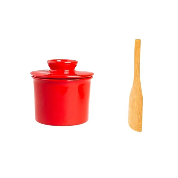 Round Butter Box Ceramic Butter Storage Jar Cheese Cup Butter Knife Kitchenware
