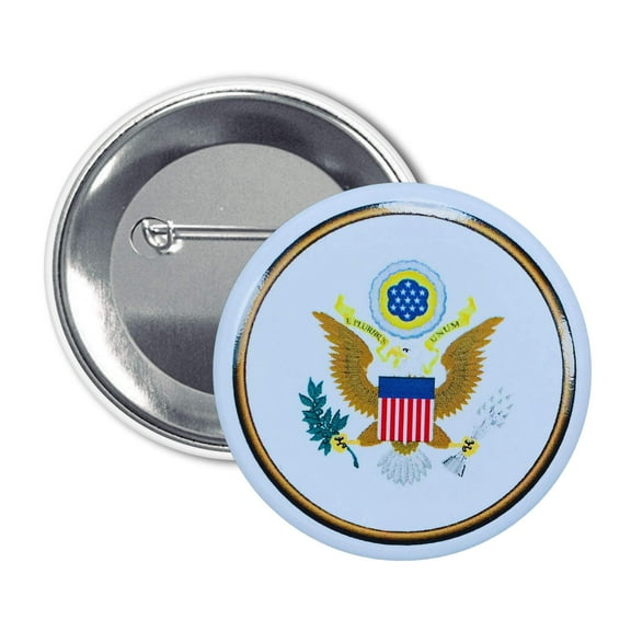 Round Button - Seal United States - USA | Wearable Souvenir Pin, Travel Memorabilia, Collectible Accessory