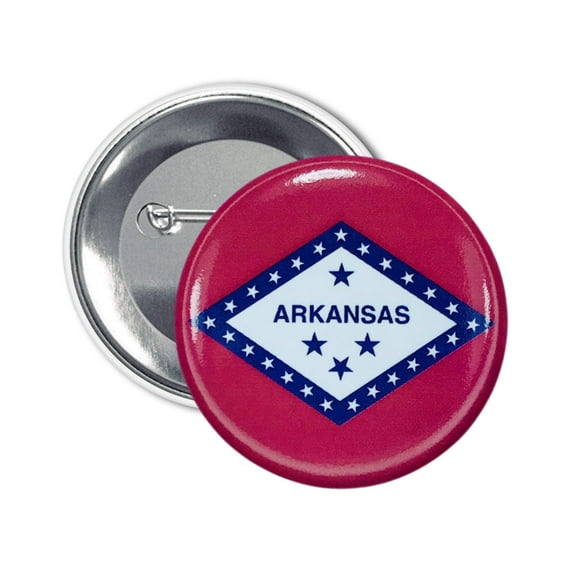 Round Button - State Flag Arkansas - USA | Wearable Souvenir Pin, Travel Memorabilia, Collectible Accessory
