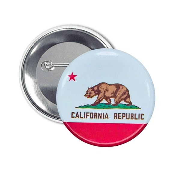 Round Button - State Flag California - USA | Wearable Souvenir Pin, Travel Memorabilia, Collectible Accessory
