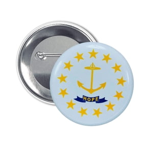 Round Button - State Flag Rhode Island - USA | Wearable Souvenir Pin, Travel Memorabilia, Collectible Accessory