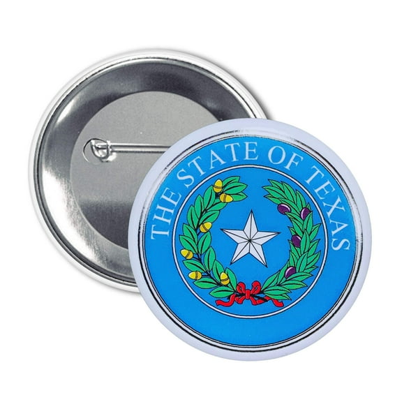Round Button - State Seal Texas - USA | Wearable Souvenir Pin, Travel Memorabilia, Collectible Accessory
